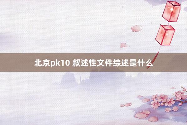 北京pk10 叙述性文件综述是什么
